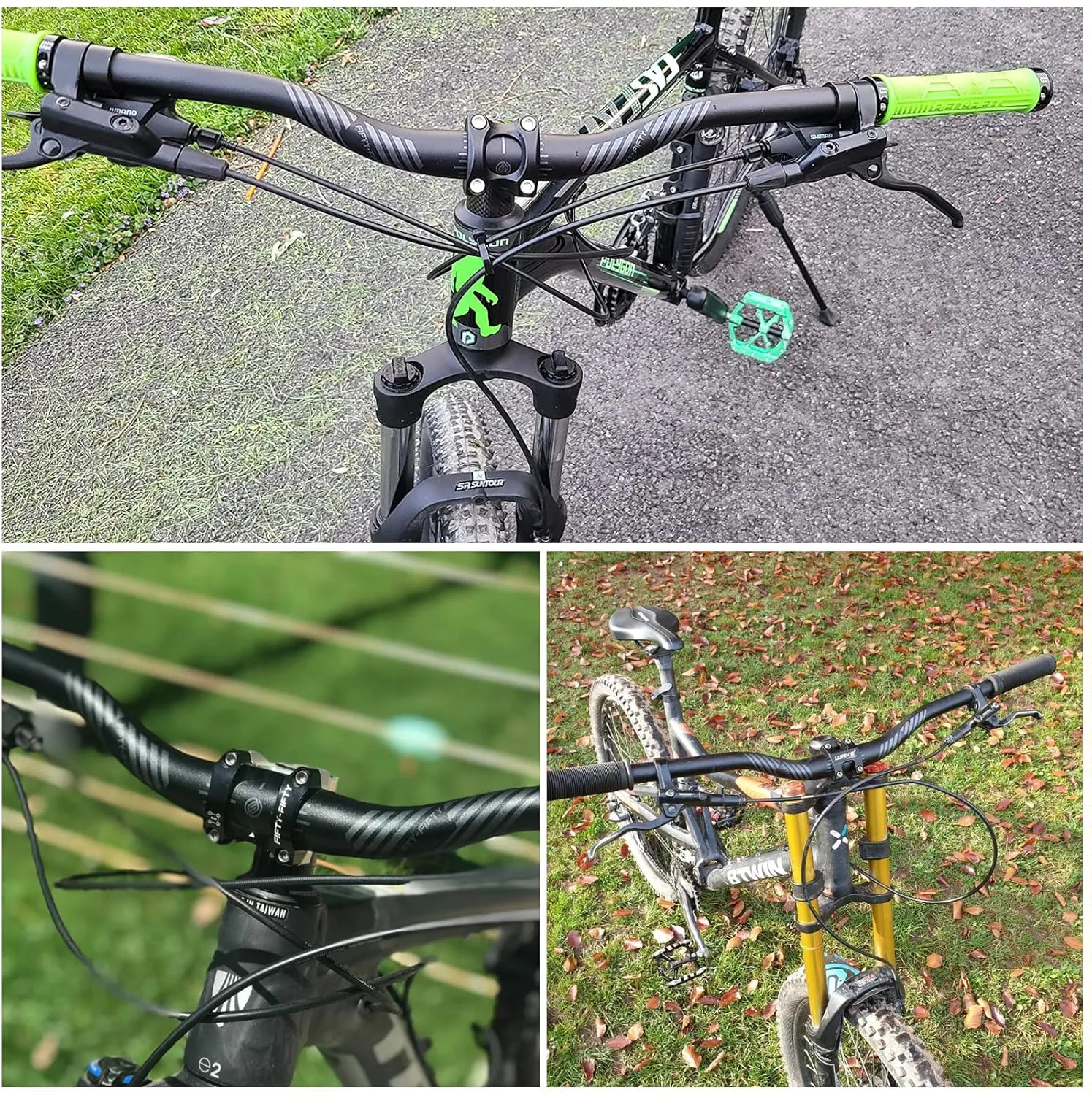 FIFTY-FIFTY Mountain Bike Riser Handlebar, Aluminum Alloy MTB Handlebar, 31.8mm Diameter, 780mm Wide Bicycle Bar