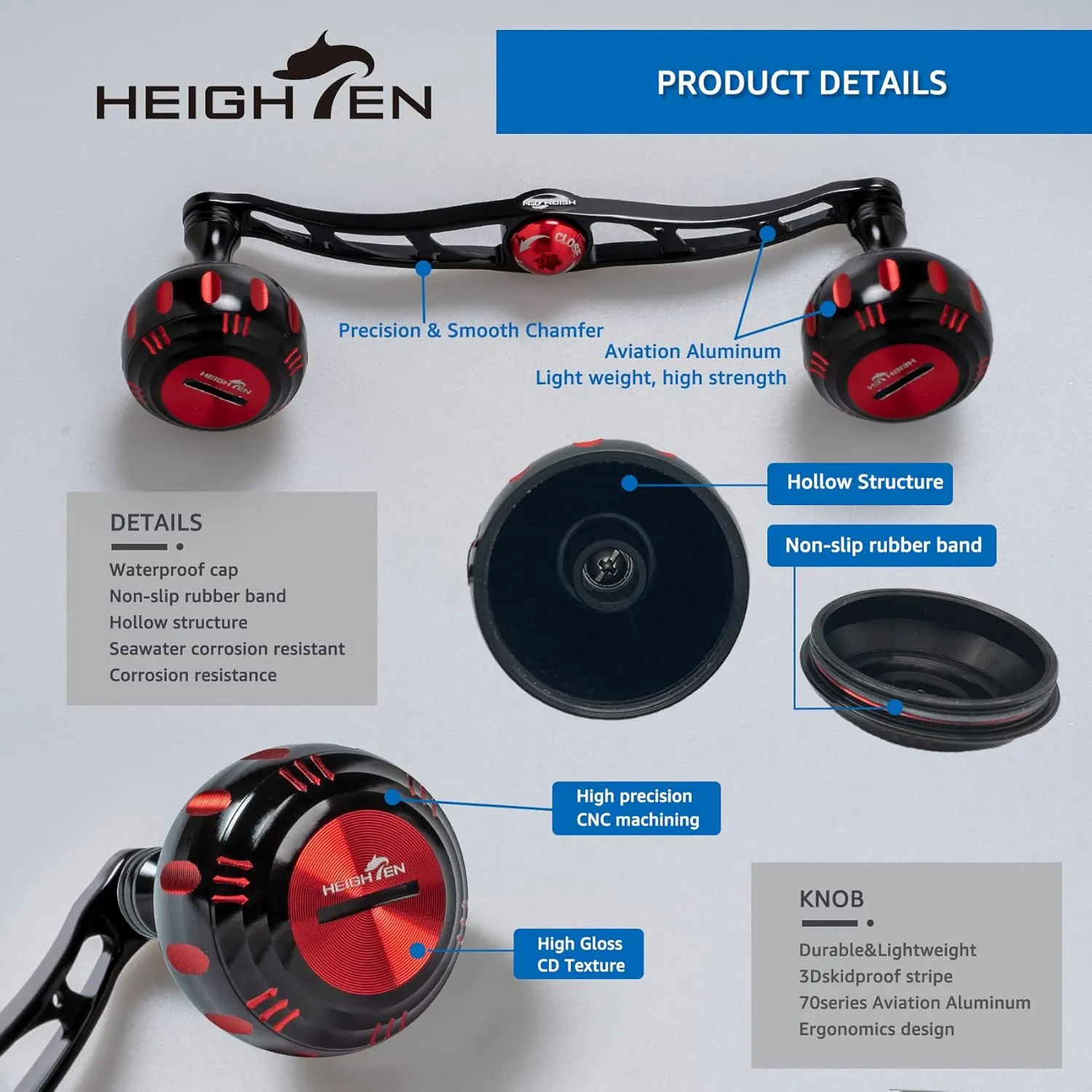 Fishing Reel Handle for Shiman0 Daiwa Abu Garcia Penn Kaking Lew's Baitcasting Reel Power Handle Crank Accessory