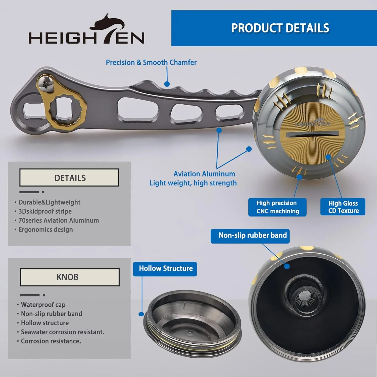 Fishing Reel Handle for Shiman0 Daiwa Abu Garcia Penn Kaking Lew's Baitcasting Reel Power Handle Crank Accessory