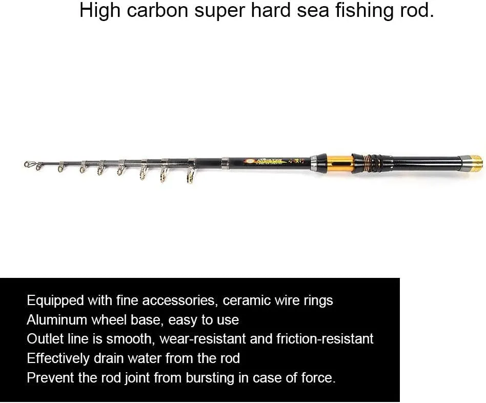 Fishing Rod, Telescope Fishing Rod Fishing Stick Fishing Rod Mini Portable Sea Fishing Carbon Rod Telescopic Ceramic Wire