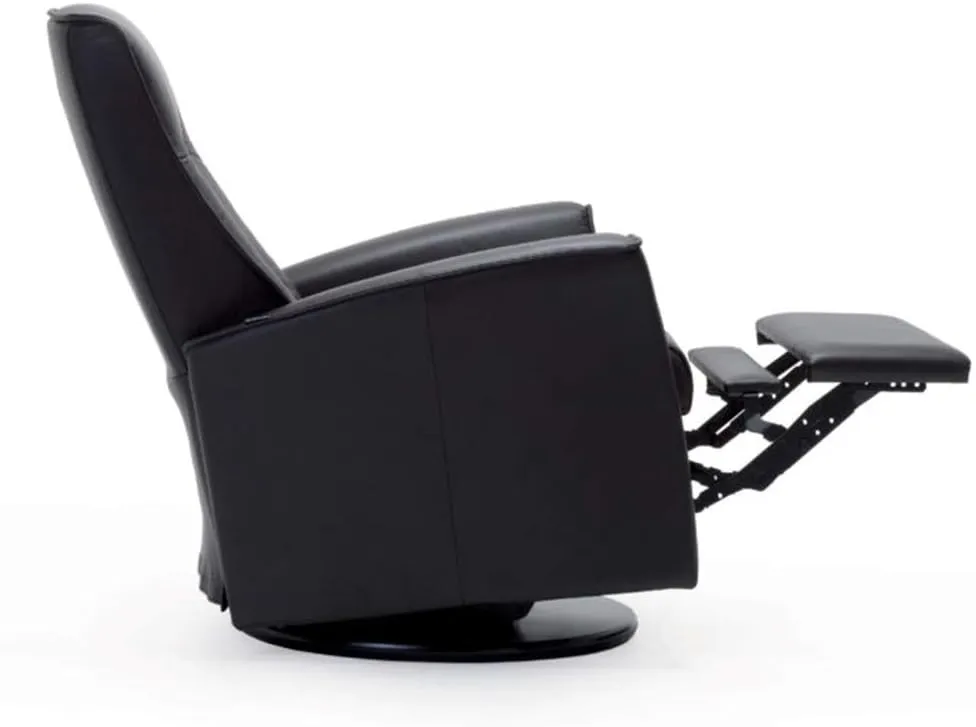 Fjords Ulstein Swing Relaxer Recliner Norwegian Ergonomic Scandinavian Lounge Manual Reclining Chair Furniture Nordic Line Cappuccino Genuine Leather by Hjellegjerde