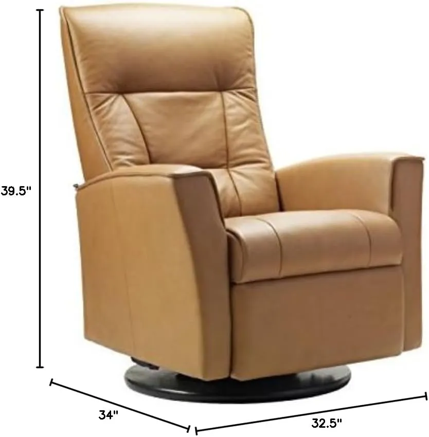Fjords Ulstein Swing Relaxer Recliner Norwegian Ergonomic Scandinavian Lounge Manual Reclining Chair Furniture Nordic Line Sandel Genuine Leather by Hjellegjerde