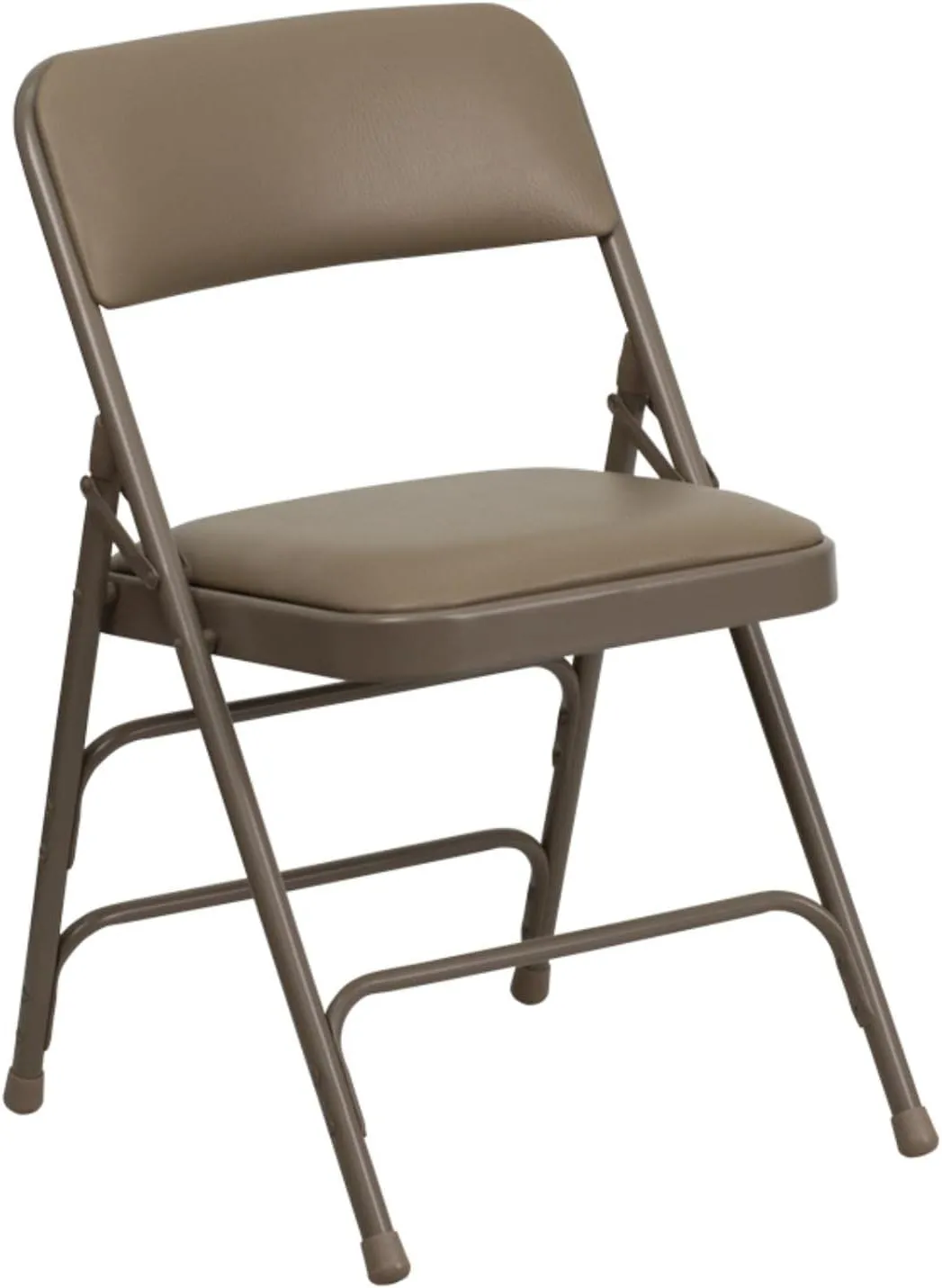 Flash Furniture 4 Pack HERCULES Series Curved Triple Braced & Double Hinged Beige Vinyl Metal Folding Chair