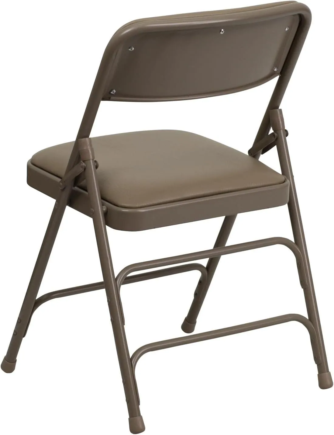 Flash Furniture 4 Pack HERCULES Series Curved Triple Braced & Double Hinged Beige Vinyl Metal Folding Chair