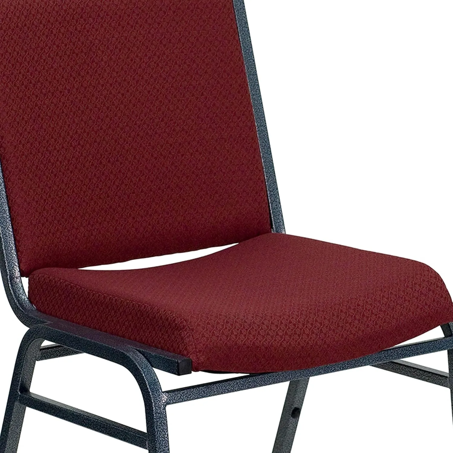 Flash Furniture 4 Pack HERCULES Series Heavy Duty Burgundy Patterned Fabric Stack Chair