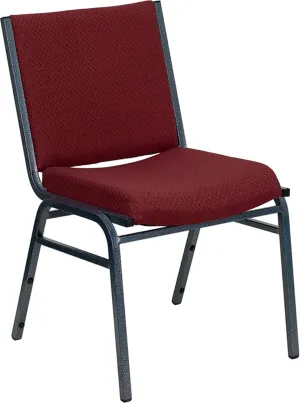 Flash Furniture 4 Pack HERCULES Series Heavy Duty Burgundy Patterned Fabric Stack Chair