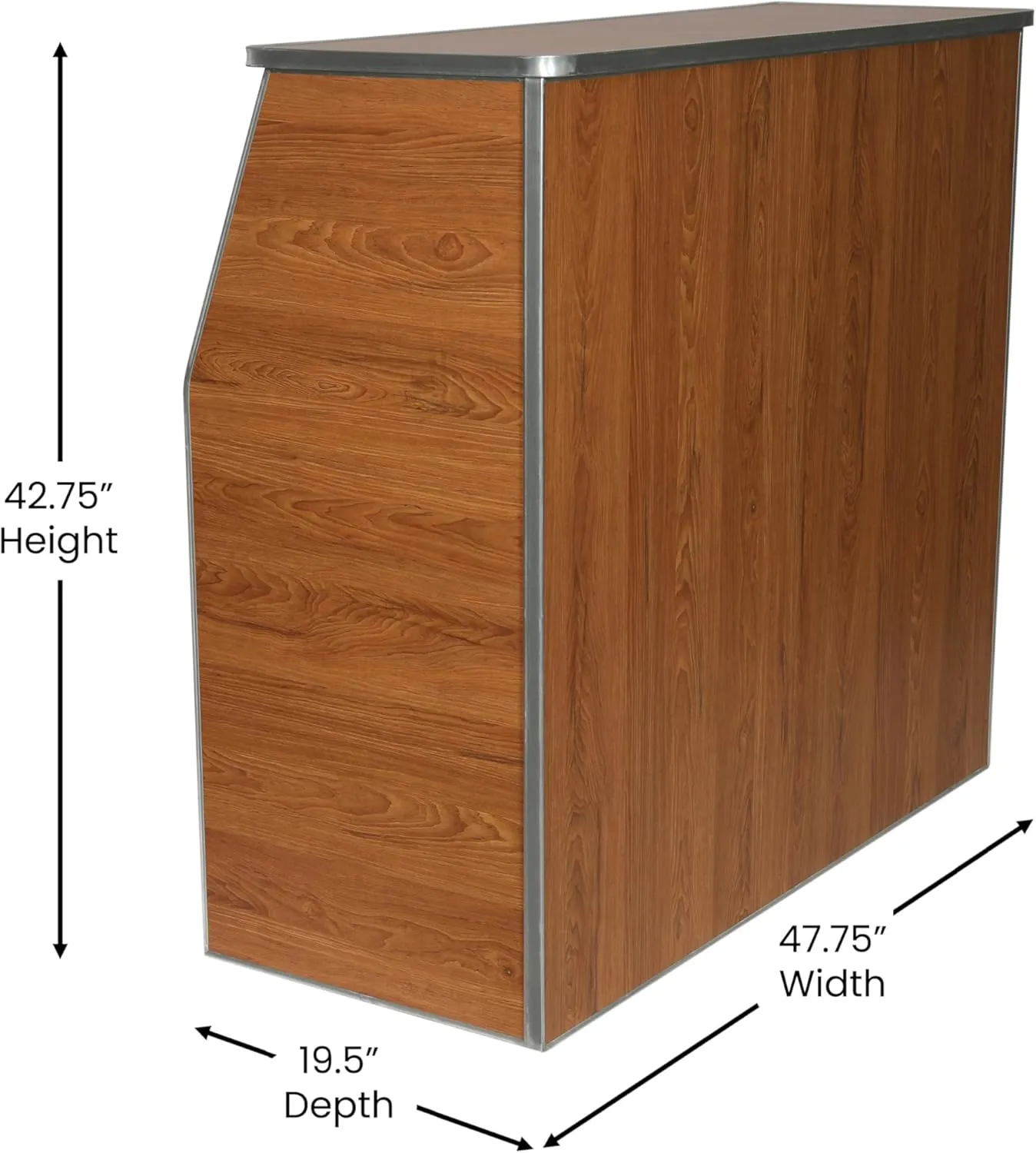 Flash Furniture Amara 4' Maple Woodgrain Laminate Foldable Bar - Portable Event Bar