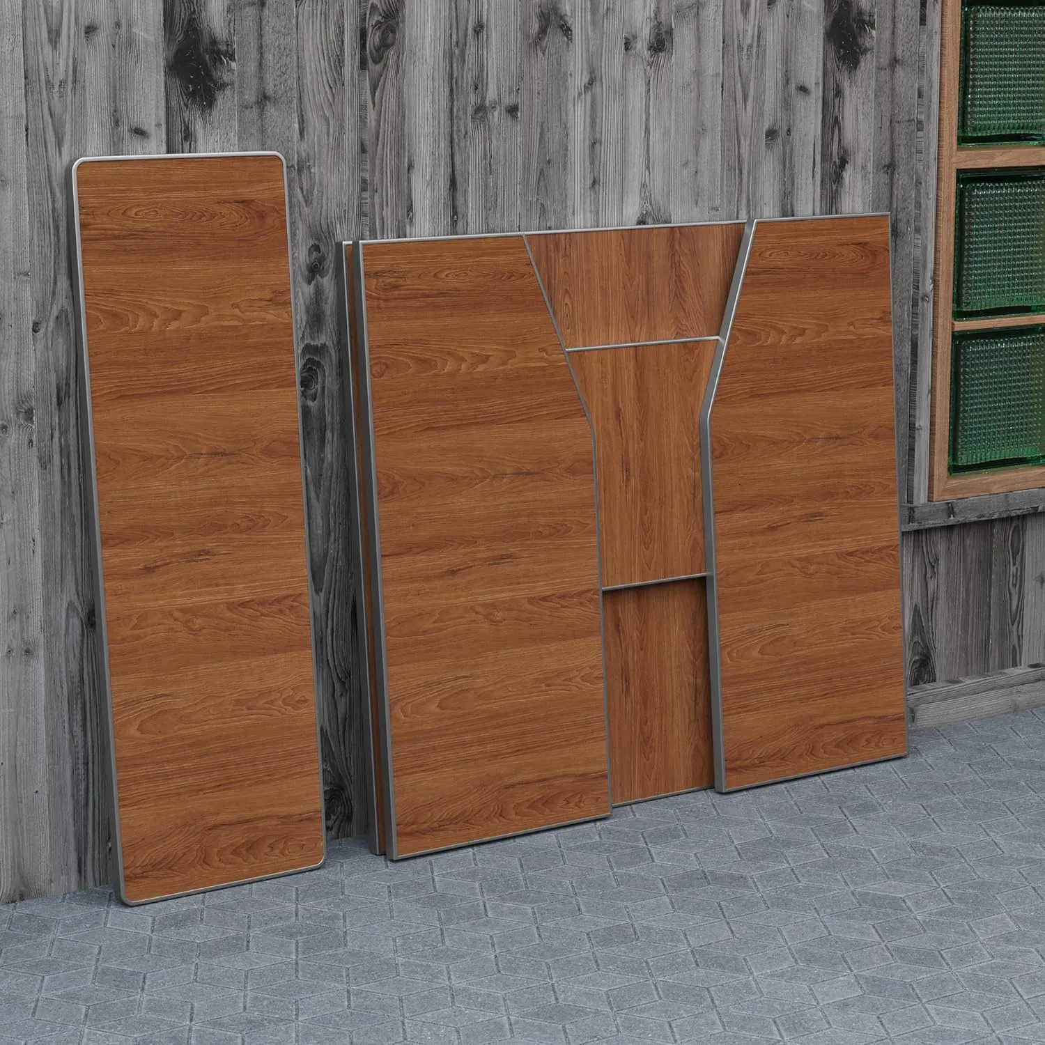 Flash Furniture Amara 4' Maple Woodgrain Laminate Foldable Bar - Portable Event Bar