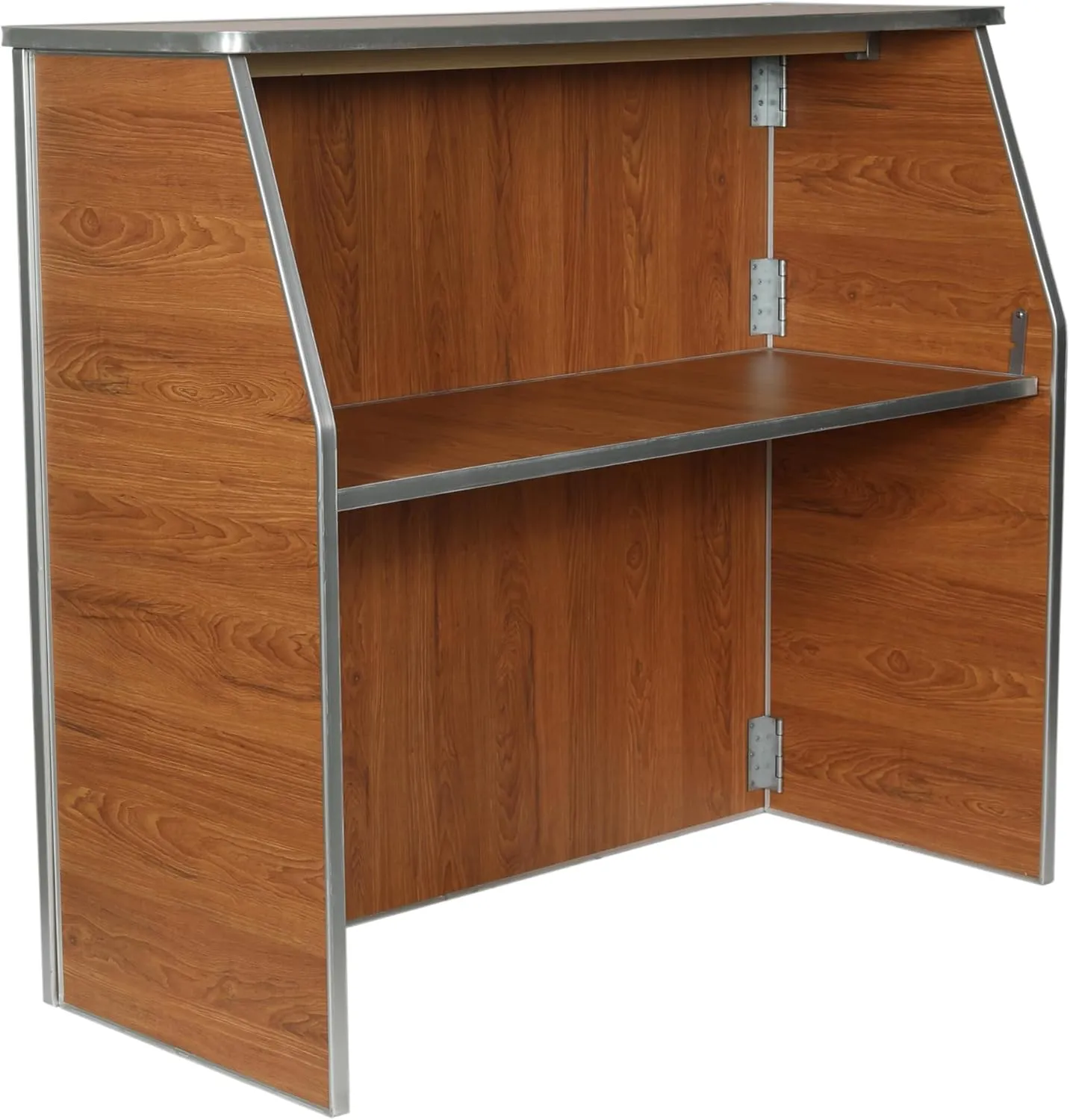 Flash Furniture Amara 4' Maple Woodgrain Laminate Foldable Bar - Portable Event Bar