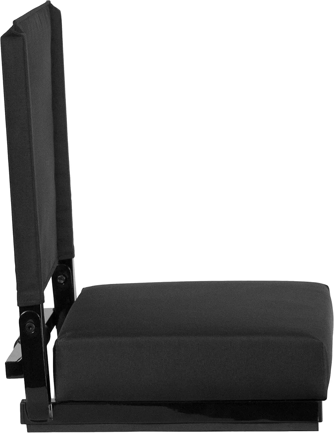 Flash Furniture Grandstand Portable Stadium Seats for Bleachers or Benches, Folding Padded Stadium Chairs with Handle, Pack of 2, 500 lb. Weight Capacity, Black