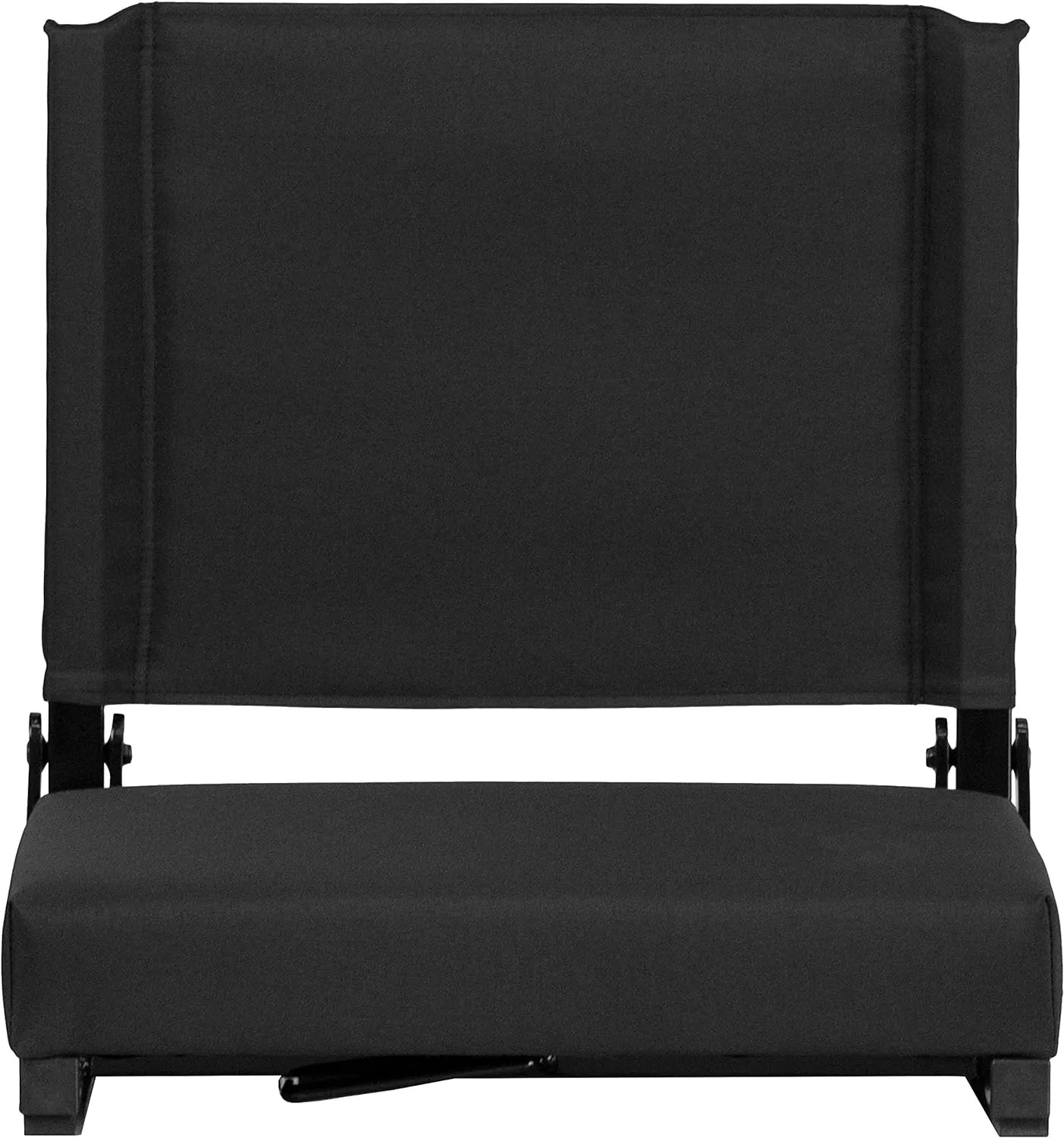 Flash Furniture Grandstand Portable Stadium Seats for Bleachers or Benches, Folding Padded Stadium Chairs with Handle, Pack of 2, 500 lb. Weight Capacity, Black