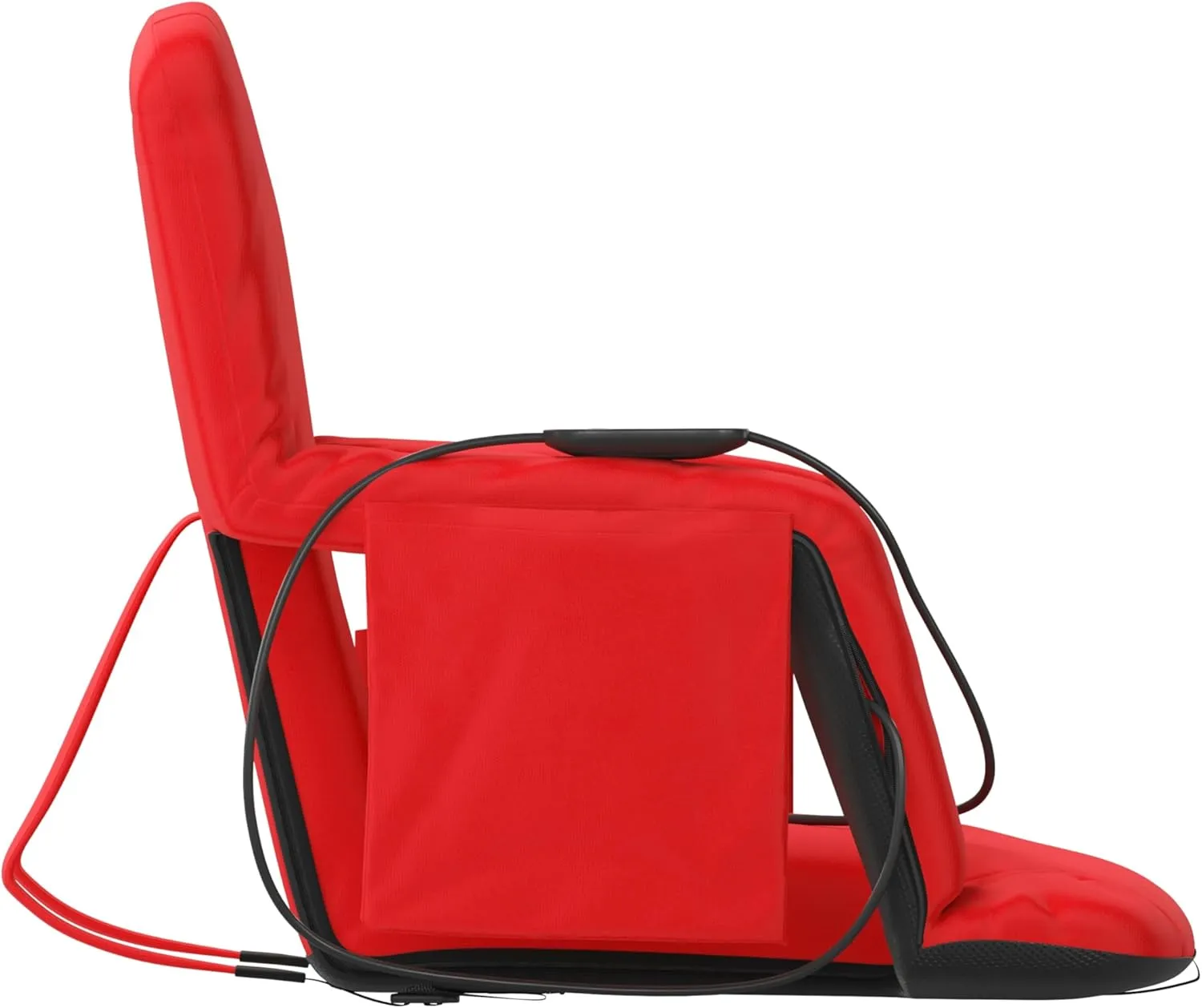 Flash Furniture Malta Heated Stadium Seat with Back Support, 6 Recline Positions, Portable Chair with Backpack Straps, USB Battery Pack Not Included, Red