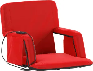 Flash Furniture Malta Heated Stadium Seat with Back Support, 6 Recline Positions, Portable Chair with Backpack Straps, USB Battery Pack Not Included, Red