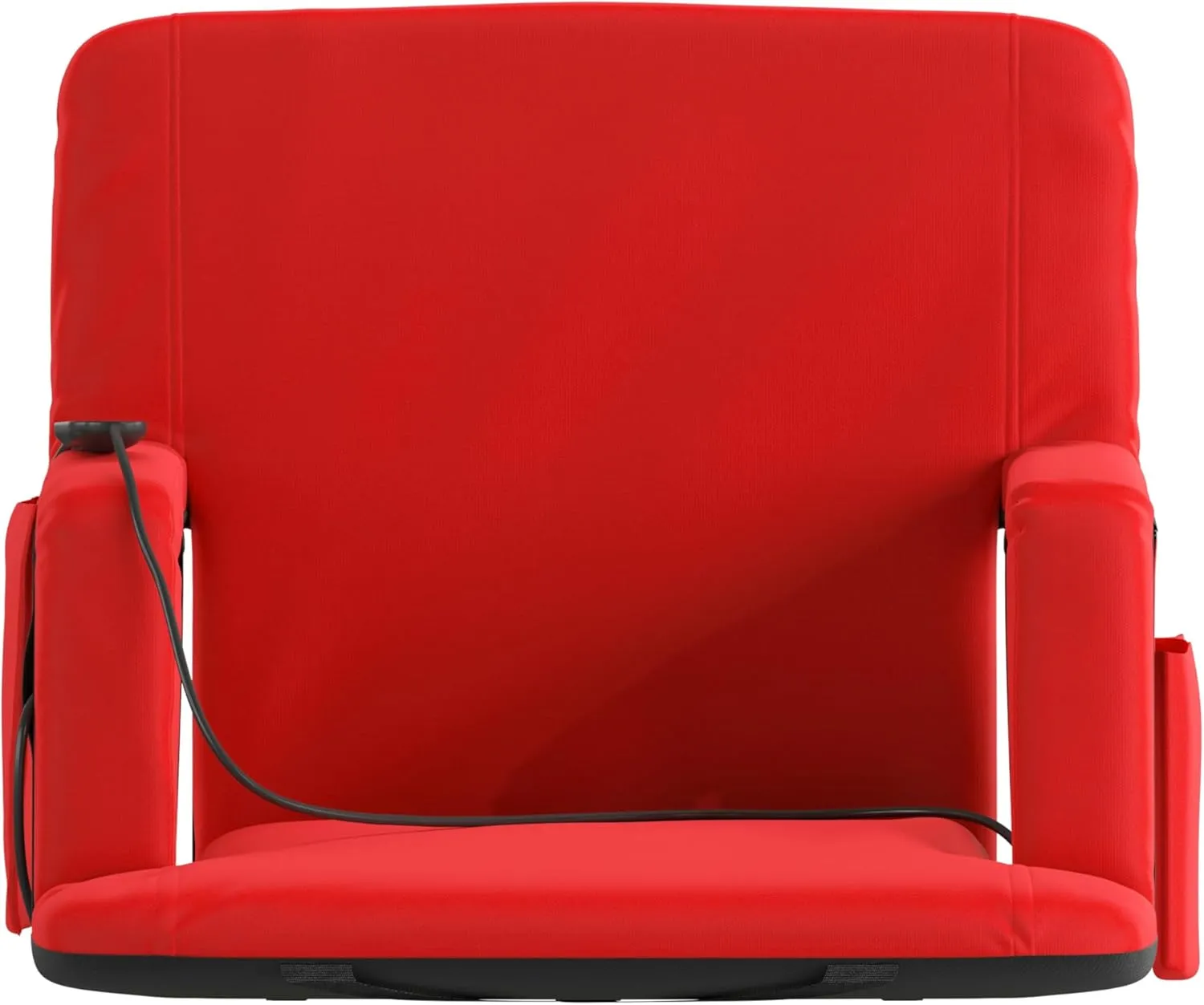 Flash Furniture Malta Heated Stadium Seat with Back Support, 6 Recline Positions, Portable Chair with Backpack Straps, USB Battery Pack Not Included, Red