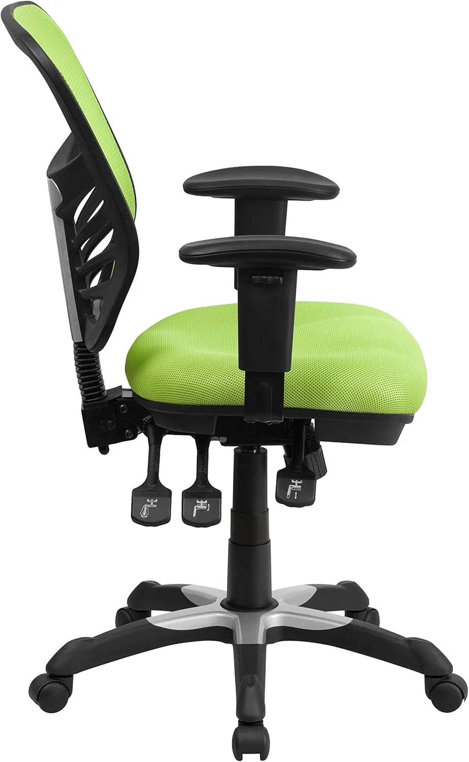 Flash Furniture Nicholas Mid-Back Swivel Office and Gaming Chair, Ergonomic Mesh Office Chair with Adjustable Lumbar Support and Height, Green