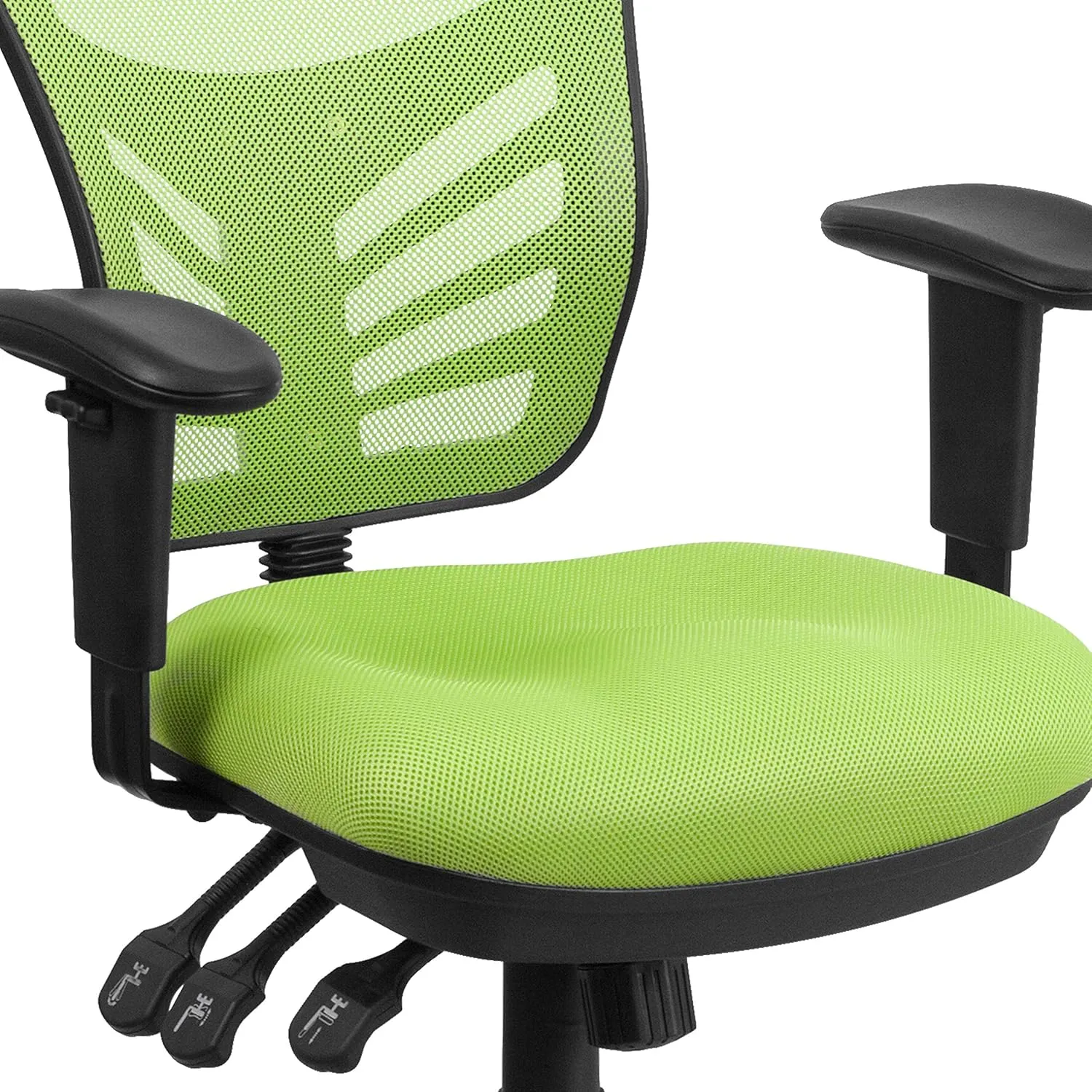 Flash Furniture Nicholas Mid-Back Swivel Office and Gaming Chair, Ergonomic Mesh Office Chair with Adjustable Lumbar Support and Height, Green