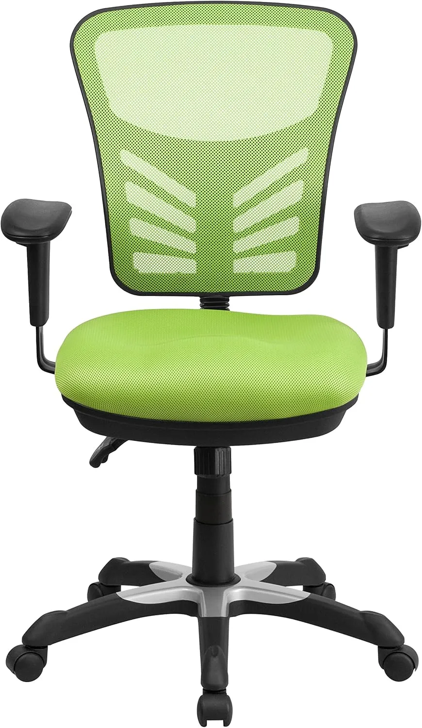 Flash Furniture Nicholas Mid-Back Swivel Office and Gaming Chair, Ergonomic Mesh Office Chair with Adjustable Lumbar Support and Height, Green