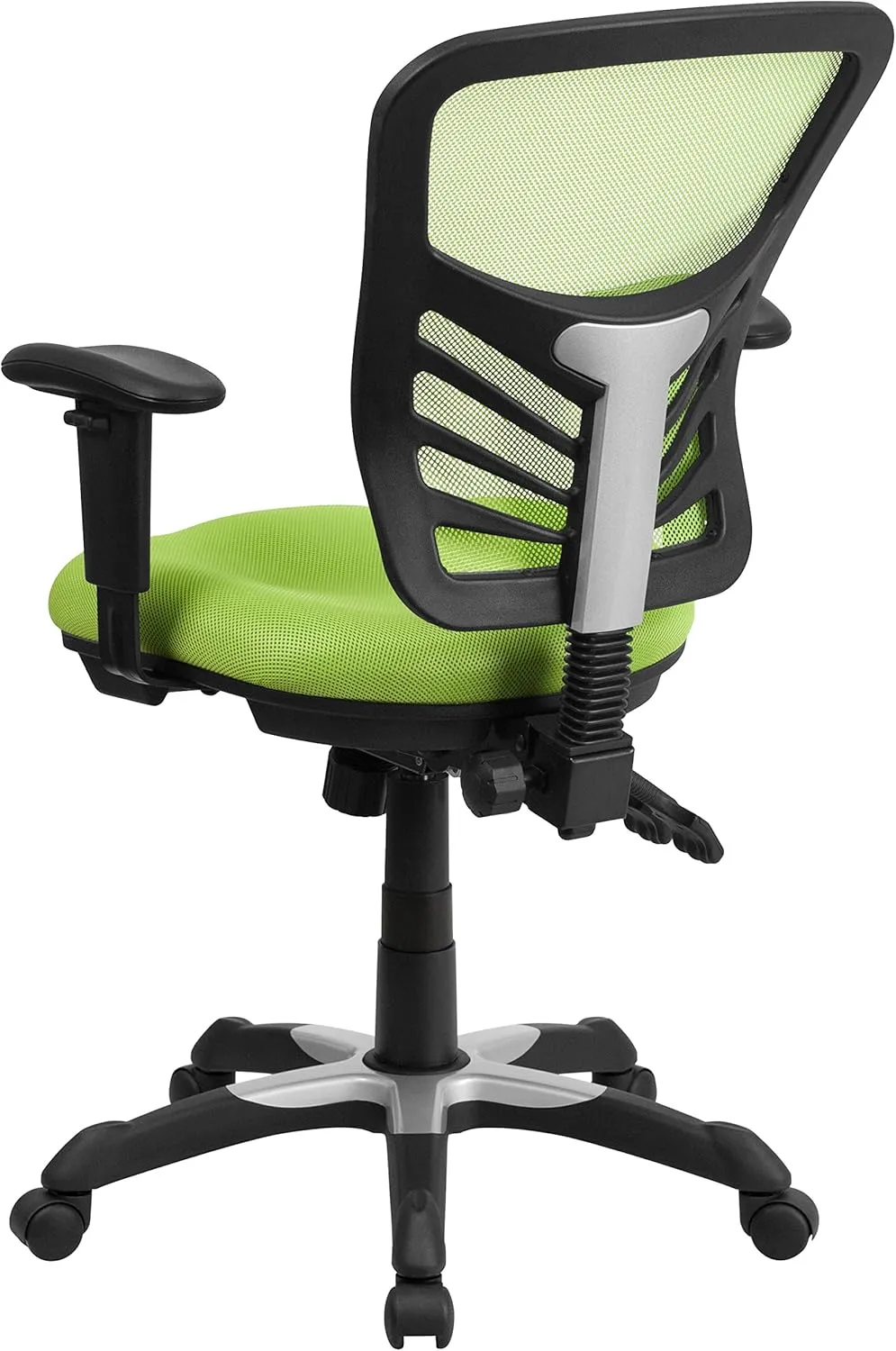 Flash Furniture Nicholas Mid-Back Swivel Office and Gaming Chair, Ergonomic Mesh Office Chair with Adjustable Lumbar Support and Height, Green