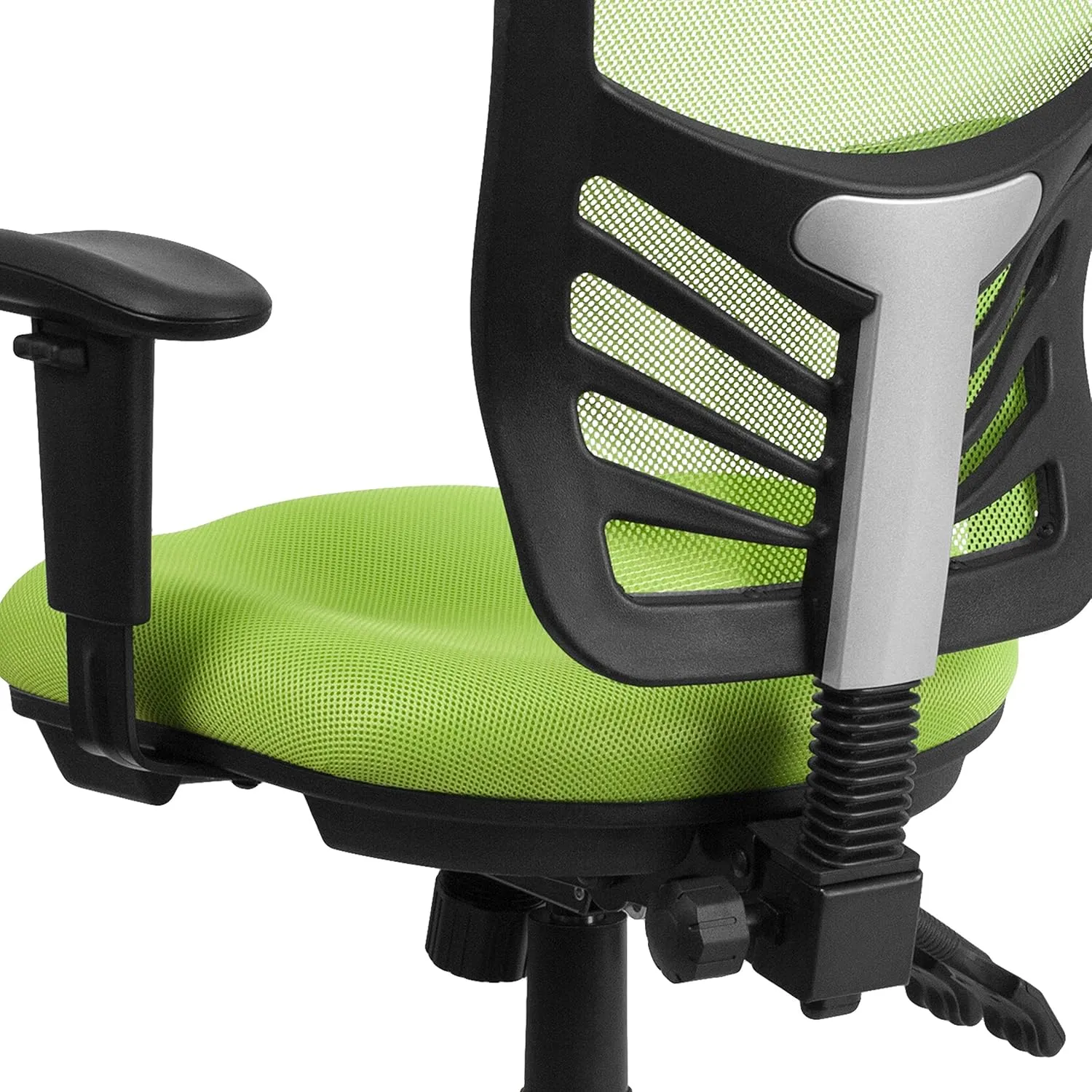 Flash Furniture Nicholas Mid-Back Swivel Office and Gaming Chair, Ergonomic Mesh Office Chair with Adjustable Lumbar Support and Height, Green