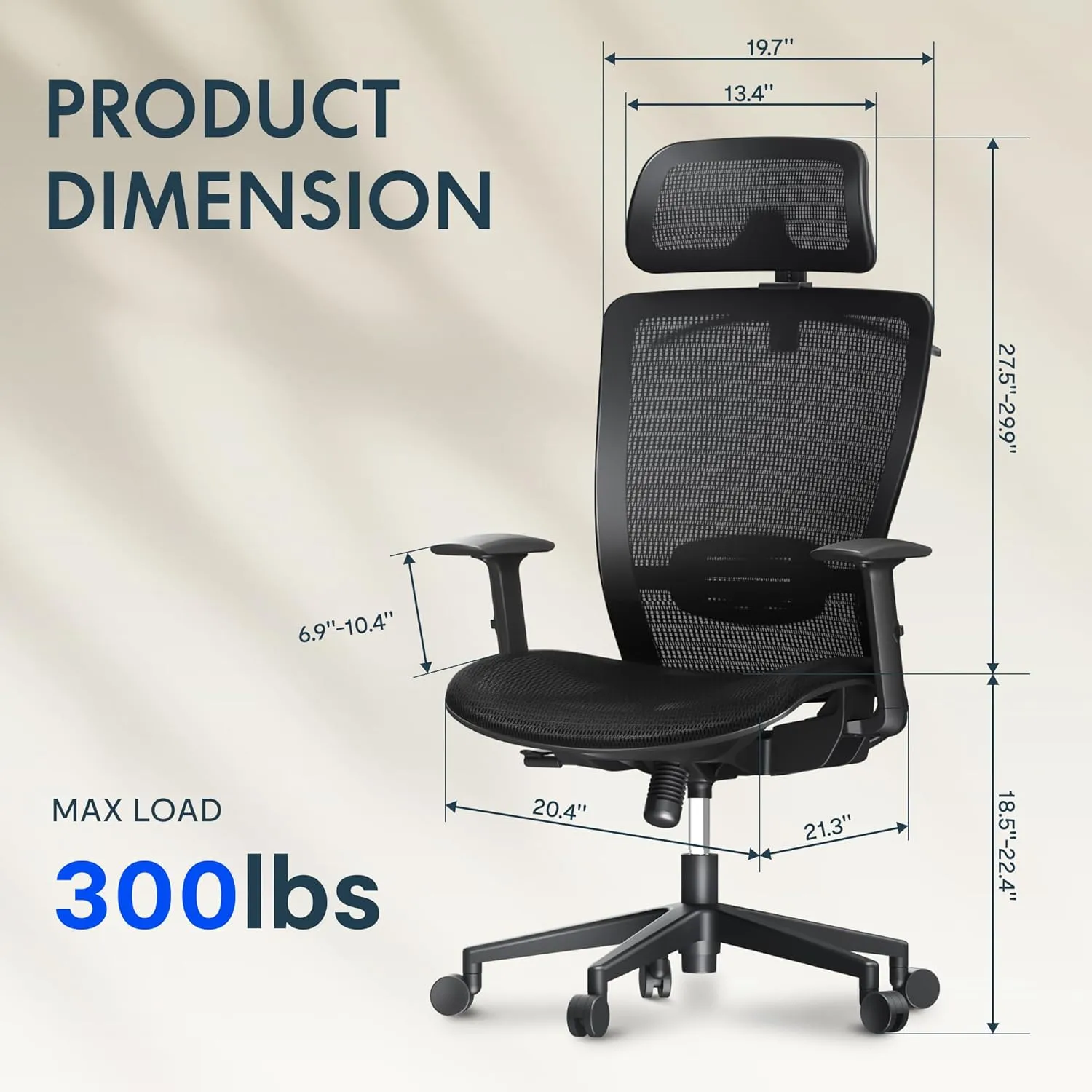 FLEXISPOT Ergonomic Office Chair, High Back Swivel Computer Chair, Home Office Desk Chairs, with 2D Headrest/Adjustable Back Support/Heavy Duty Base, Foam Seat Cushion, Gray