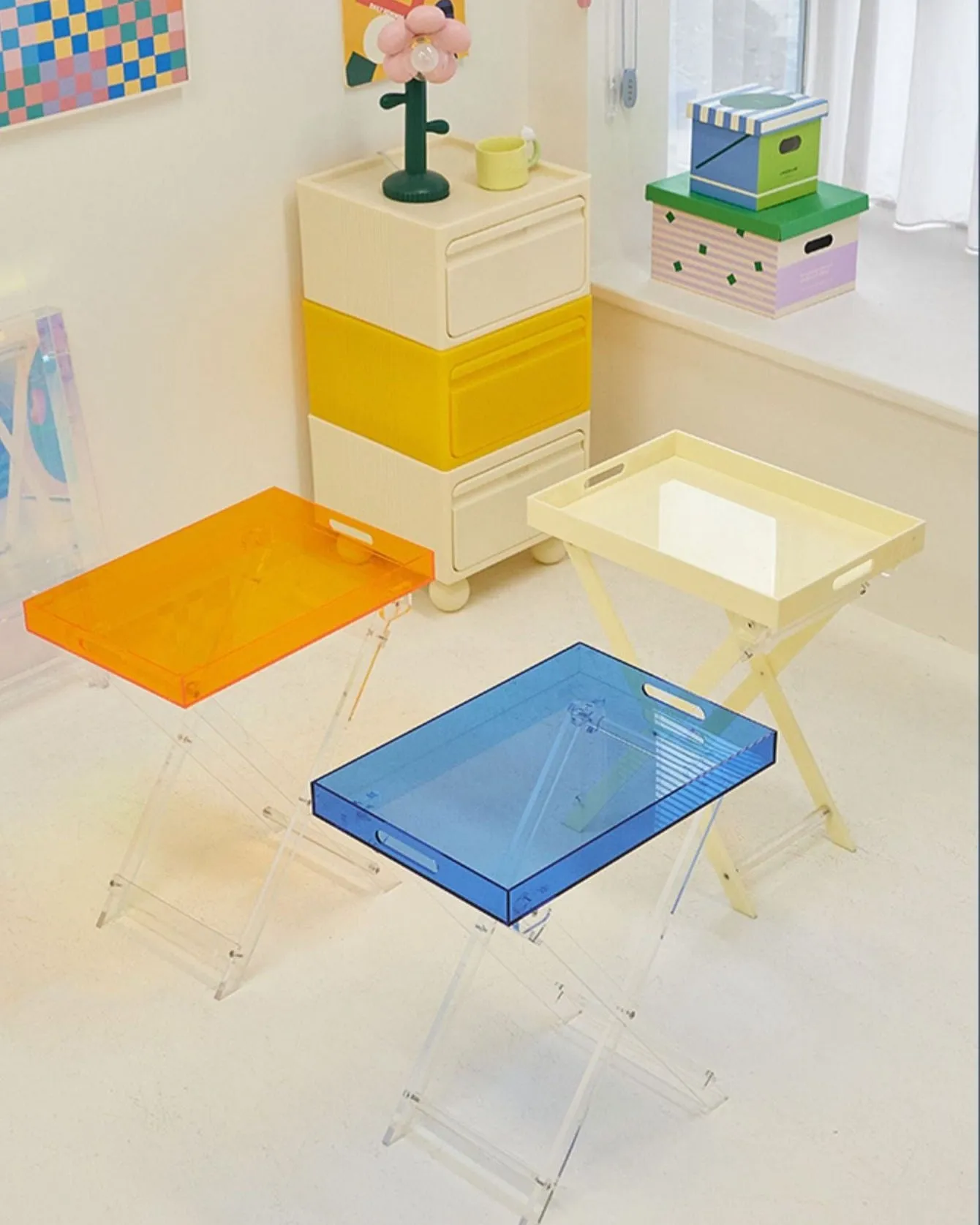 Foldable Acrylic Side Table