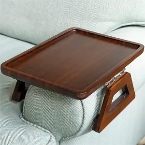 Foldable Bamboo Sofa Armrest Table.
