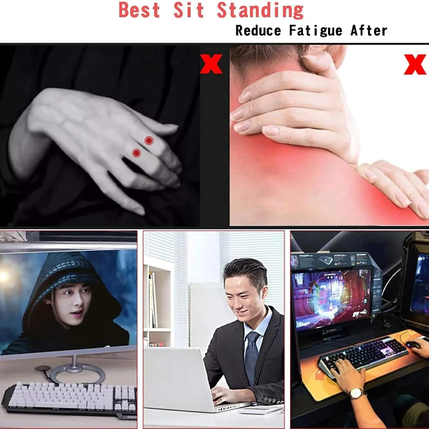 Foldable Keyboard Tray, Clamp-on Desk Extension Tray, Ergonomic Keyboard Drawer, Table Stand, Armrest, Slide-Out Bracket, Computer Elbow Arm Support (Color : No