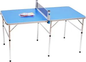 Foldable Table Tennis Table Portable Ping Pong Table Set with Net, 2 Table Tennis Paddles and Balls for Indoor Outdoor Use, Easy Assembly