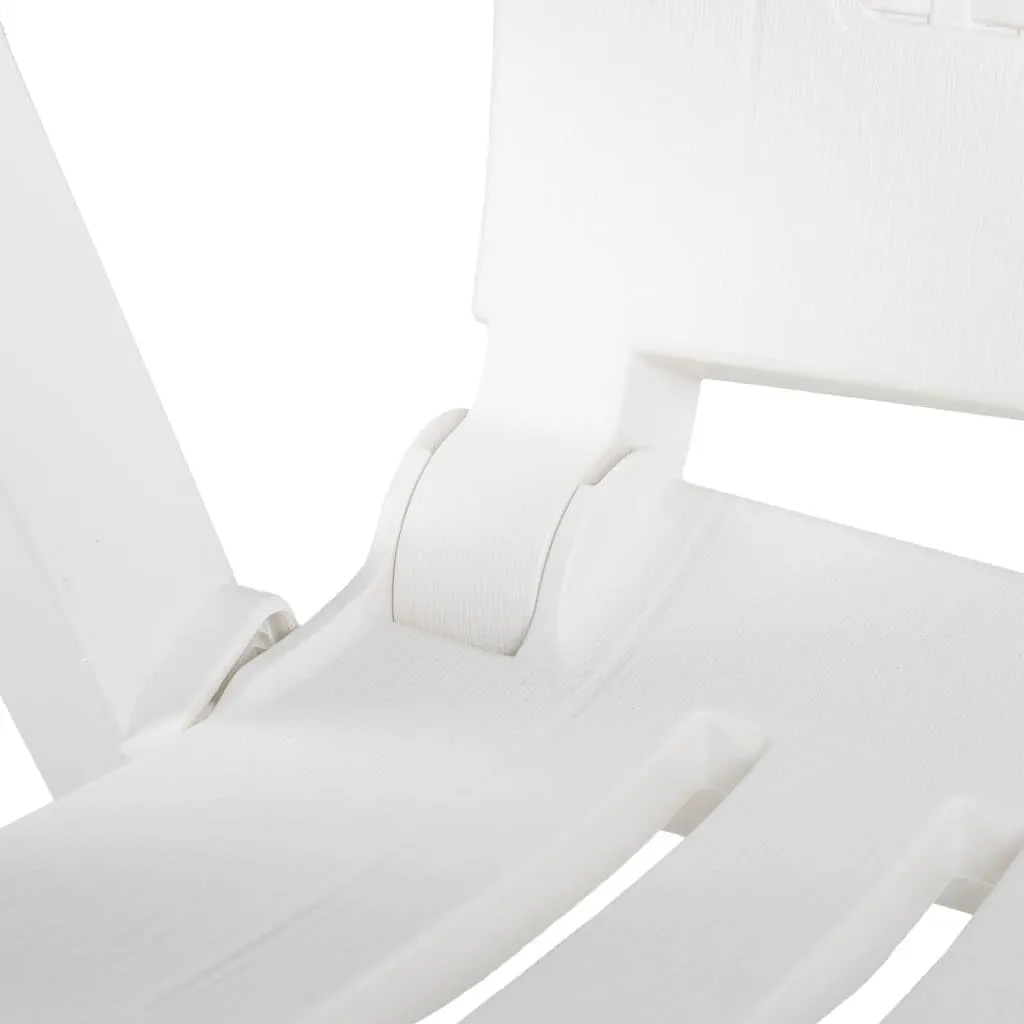 Folding Adirondack Chairs,Adirondack,Directors Chairs,Patio Reclining Chairs 2 pcs Plastic Whitefor Gardens, patios, Balconies