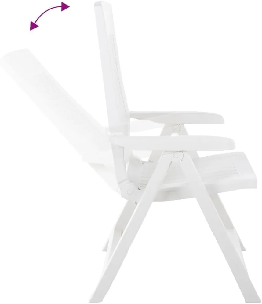 Folding Adirondack Chairs,Adirondack,Directors Chairs,Patio Reclining Chairs 2 pcs Plastic Whitefor Gardens, patios, Balconies