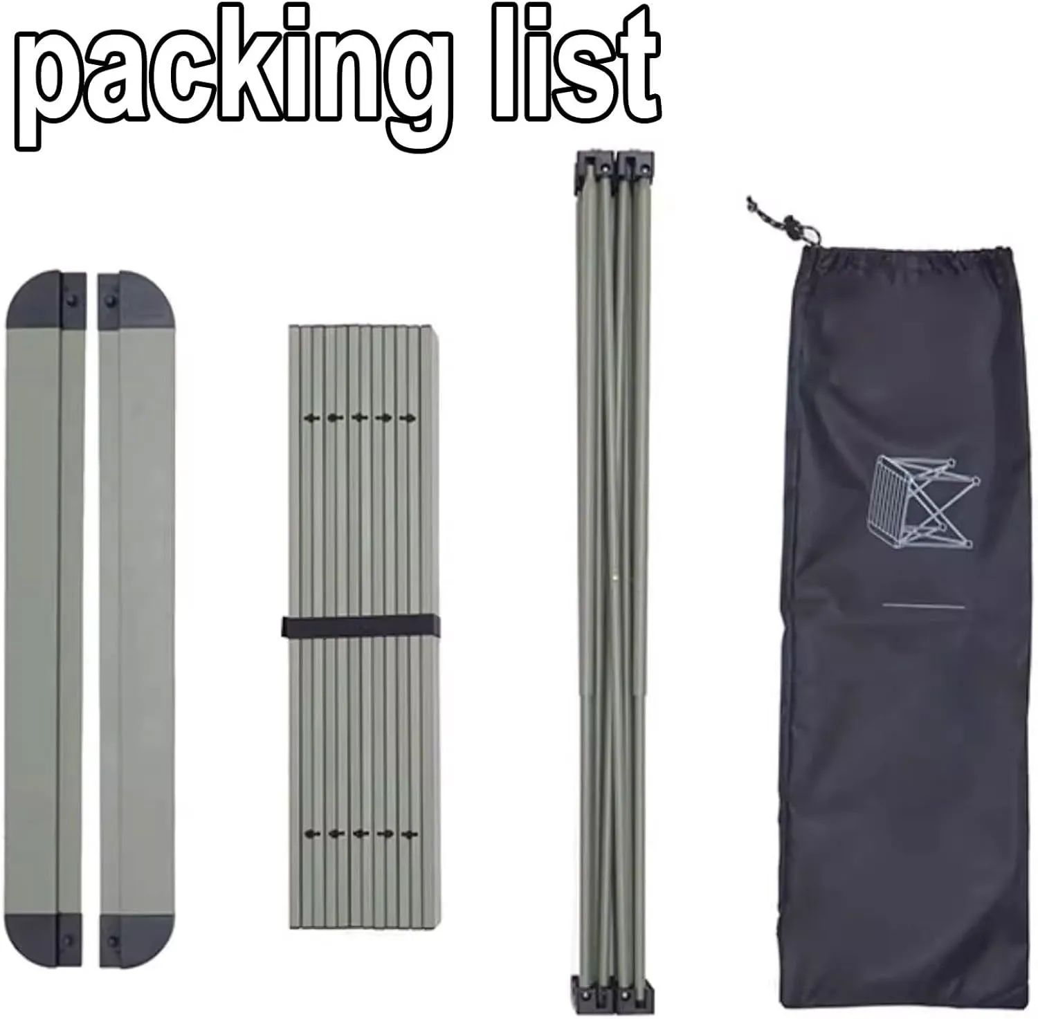 Folding Camping Table Portable Foldable for Storage with Storage Bag Small Foldable Table Aluminum Fold Up Camp Dining Table Load Capacity 100kg(Green,52.5 * 52.5 * 46CM)