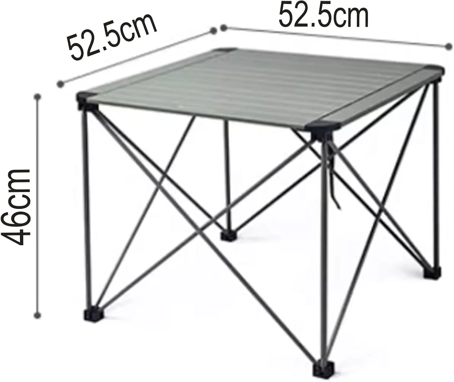 Folding Camping Table Portable Foldable for Storage with Storage Bag Small Foldable Table Aluminum Fold Up Camp Dining Table Load Capacity 100kg(Green,52.5 * 52.5 * 46CM)