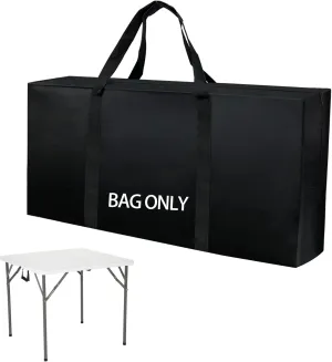 Folding Card Table Storage Bag, Large 35" L x 18" H x 4" W Waterproof Bag for Square 34" Folding Table 600D Heavy Duty Foldable Table Carry Bag, Black