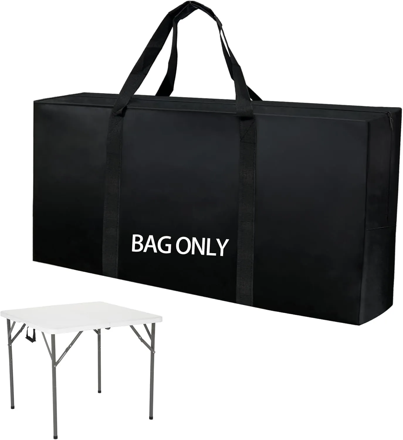 Folding Card Table Storage Bag, Large 35" L x 18" H x 4" W Waterproof Bag for Square 34" Folding Table 600D Heavy Duty Foldable Table Carry Bag, Black