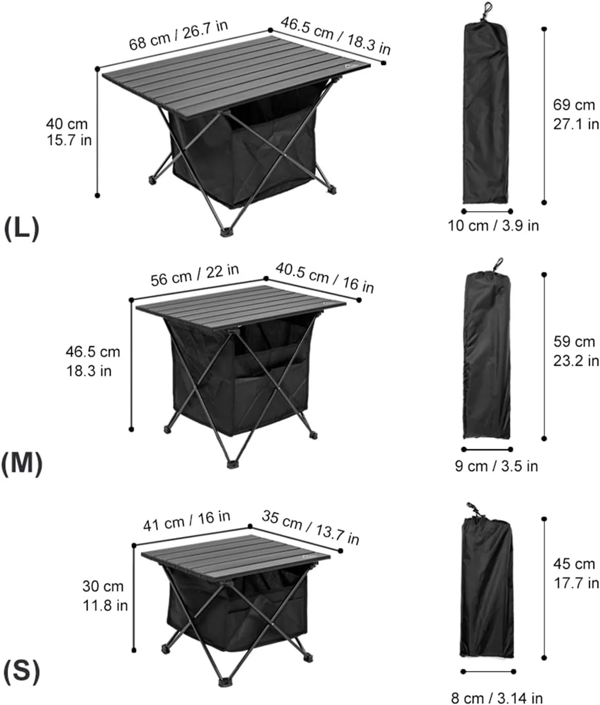 Folding Dining Table Outdoor Recreation Kitchen Tourist PlianteTravel Supplies Tourism Camping Folding Roll Tables Picnic Foldable Desks (Color : Big Storage Bag)