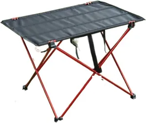 Folding Dining Table Ultralight Beach Aluminium Hiking Climbing Fishing Picnic Folding Tables Outdoor Travel Foldable Table Portable Camping Desk (Color : S-Red)