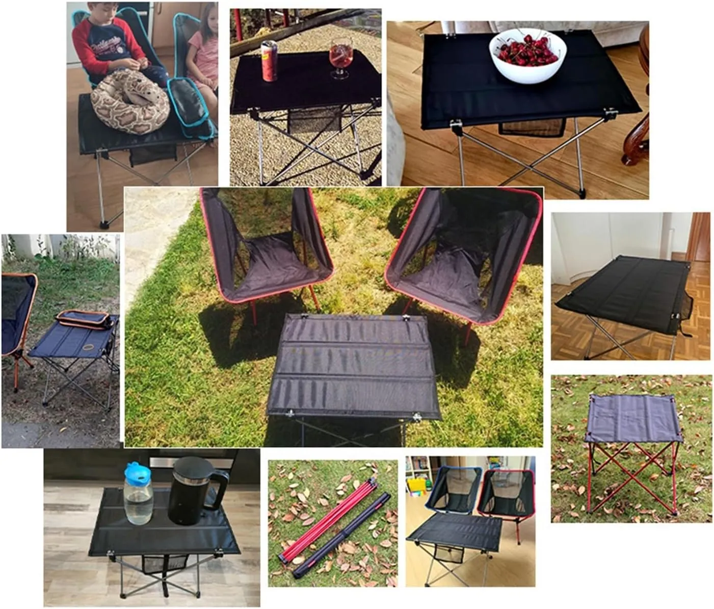 Folding Dining Table Ultralight Beach Aluminium Hiking Climbing Fishing Picnic Folding Tables Outdoor Travel Foldable Table Portable Camping Desk (Color : S-Red)