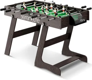 Folding Foosball Table, 4’ x 2’ Full Competition Size Foldable Space Saving Table Soccer for Home, Arcade Game Room, for Indoor or Outdoor, Family Game Night, Perfect for Kids and Adults