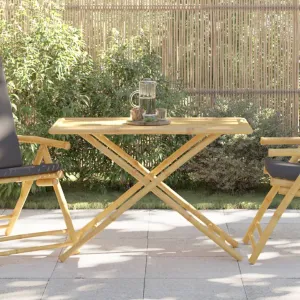 Folding Patio Table 43.3"x21.7"x29.5" Bamboo