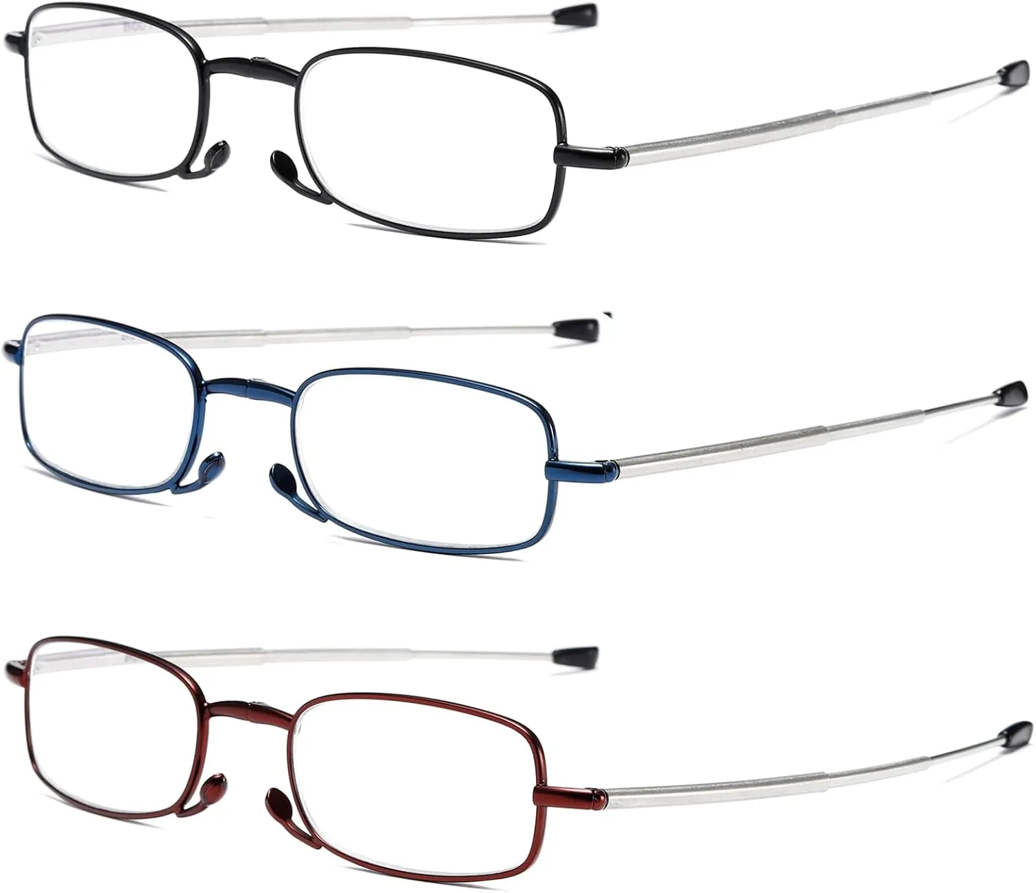 Folding Reading Glasses for Men Women, Keychain Compact Readers Blue Light Portable Pocket Eyeglasses