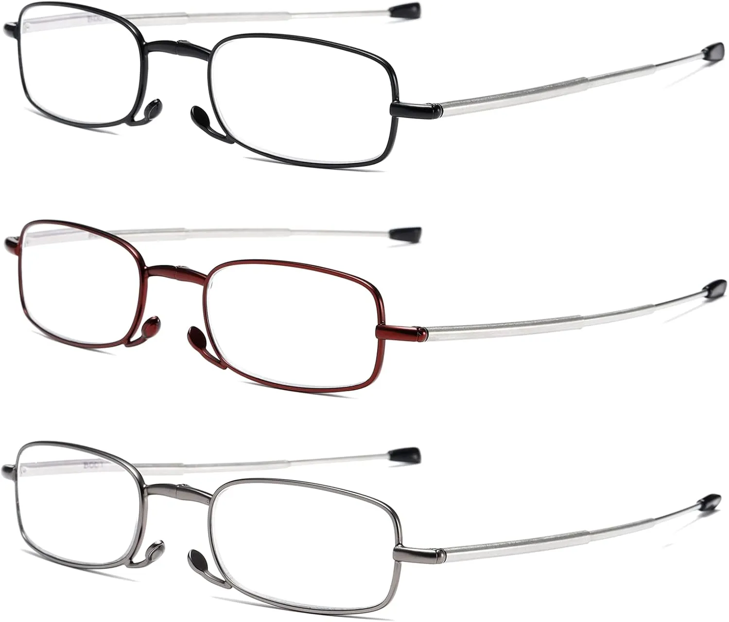 Folding Reading Glasses for Men Women, Keychain Compact Readers Blue Light Portable Pocket Eyeglasses