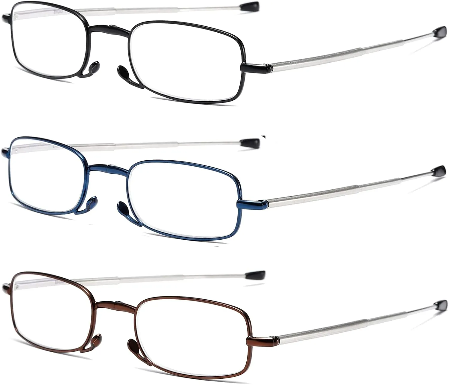 Folding Reading Glasses for Men Women, Keychain Compact Readers Blue Light Portable Pocket Eyeglasses