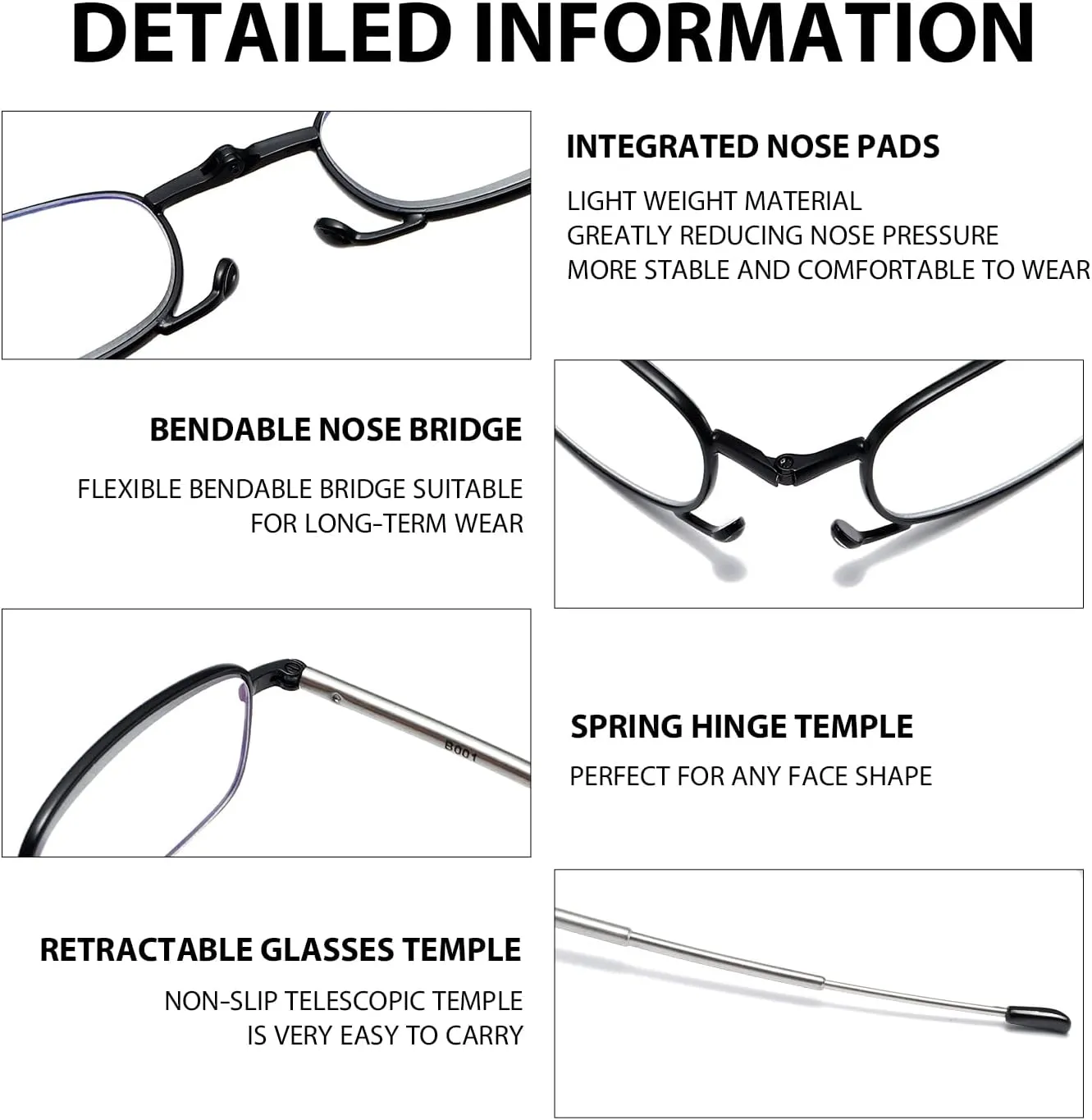 Folding Reading Glasses for Men Women, Keychain Compact Readers Blue Light Portable Pocket Eyeglasses