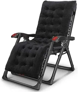 Folding Recliner, Garden Recliner Chairs,Camping Chairs with Cushion Folding Deck Chair,Outdoor Leisure Camping Chairs,Sun Lounger (Black)