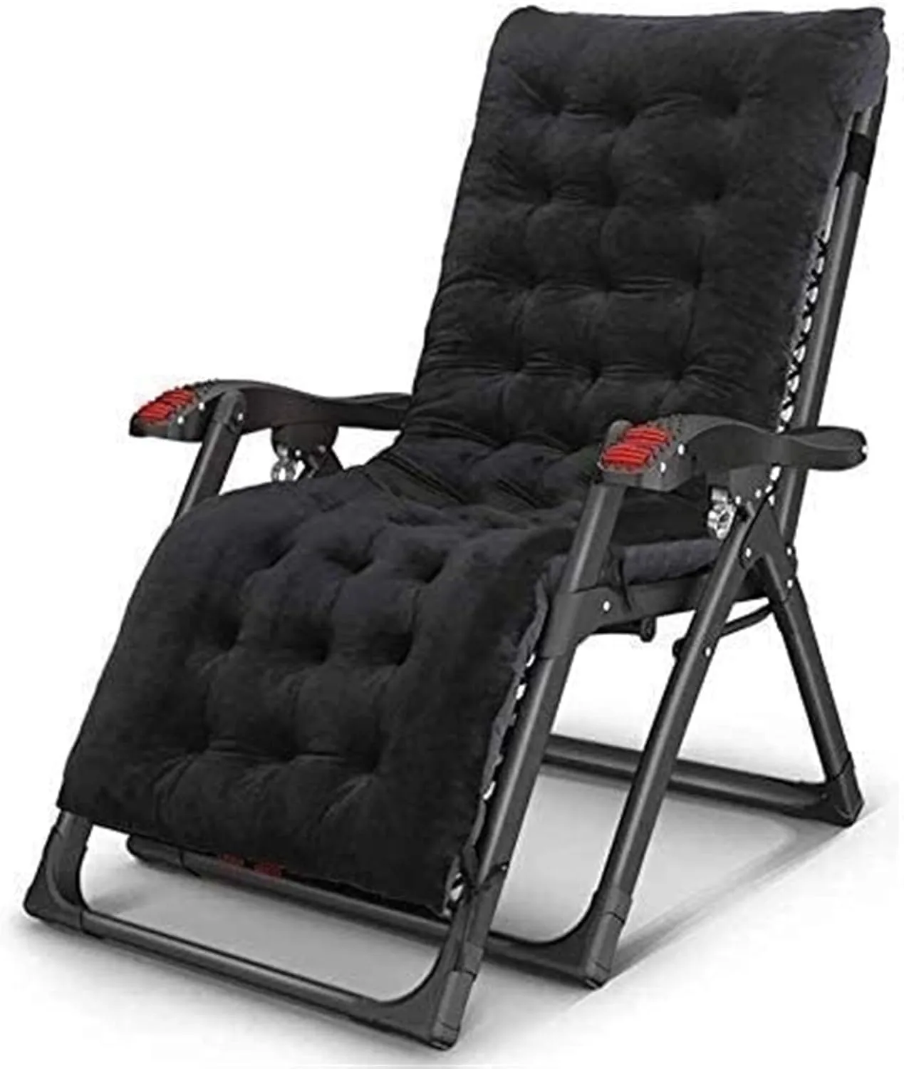 Folding Recliner, Garden Recliner Chairs,Camping Chairs with Cushion Folding Deck Chair,Outdoor Leisure Camping Chairs,Sun Lounger (Black)