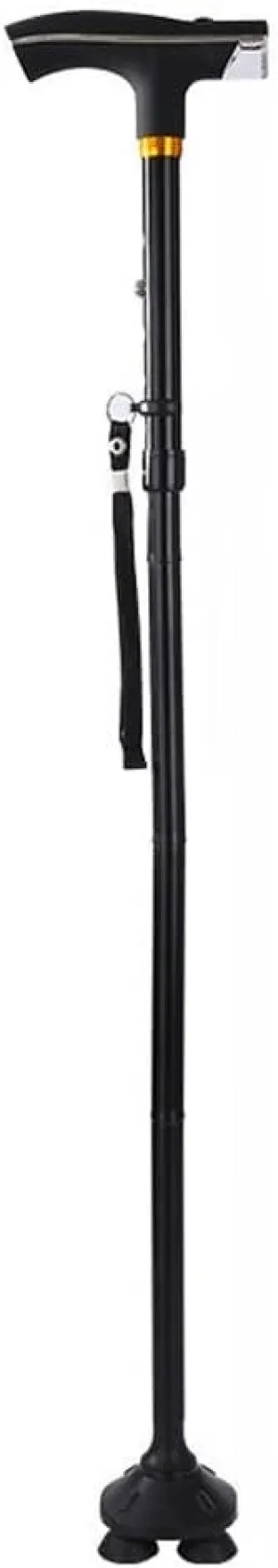 Folding Walking Stick Elderly Four-Legged Walking Stick Thickened with Light Walking Stick Telescopic Elderly