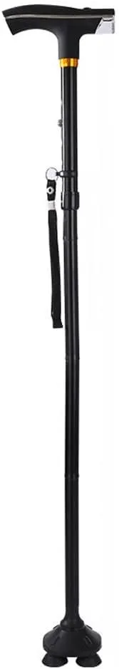 Folding Walking Stick Elderly Four-Legged Walking Stick Thickened with Light Walking Stick Telescopic Elderly