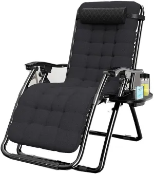 Folding Zero Gravity Recliner Chair, Adjustable Sun Lounger with Headrest, Portable & Lightweight, for Garden, Beach, Pool, Office, Camping, 150kg Capacity