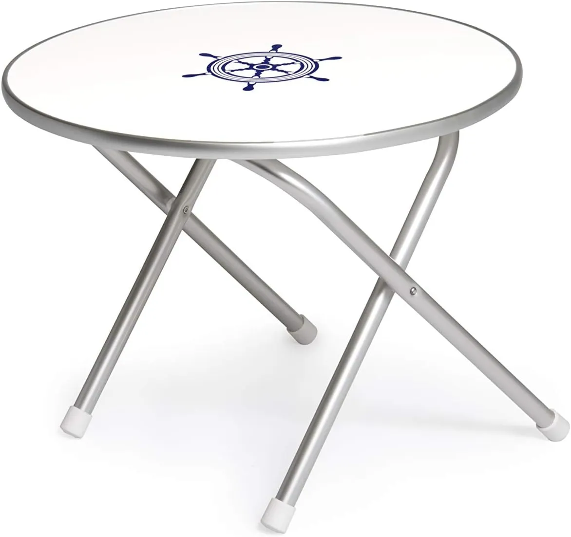 FORMA MARINE Boat Table Folding Round 24"x 19.8" Height Marine Aluminum Yacht Deck Furniture M300