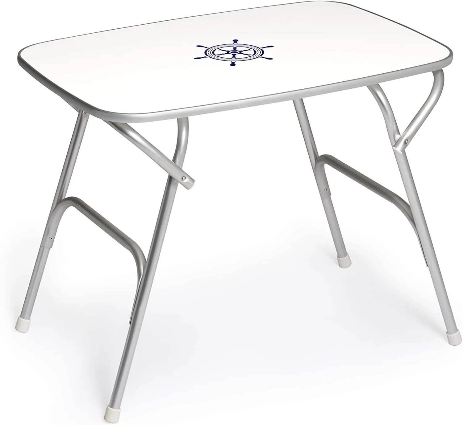 FORMA MARINE Boat Table Folding Rounded 34.65" x 23.6" x 27.6" Height Marine Aluminum Yacht Deck Furniture M450H